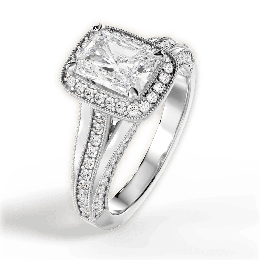14kt White Gold/18kt White Gold/Platinum/radiant/side