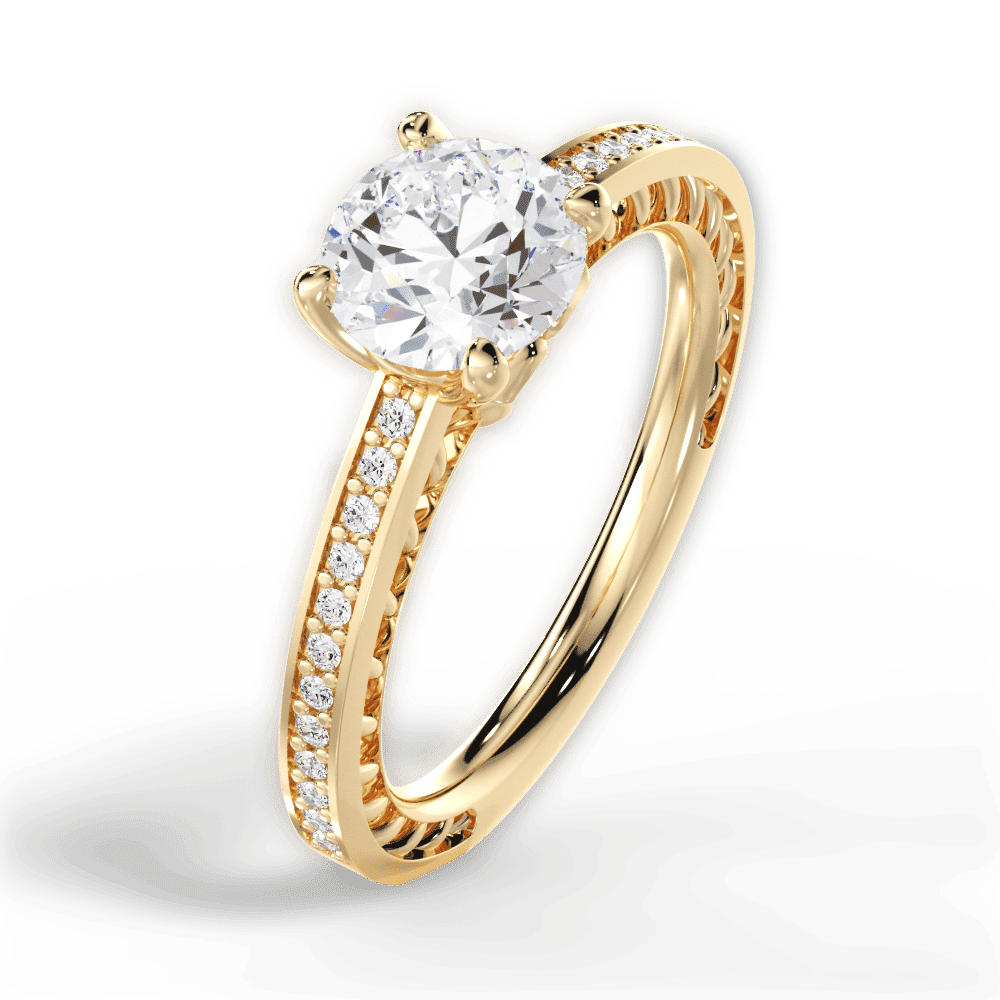 14kt Yellow Gold/18kt Yellow Gold/round/side