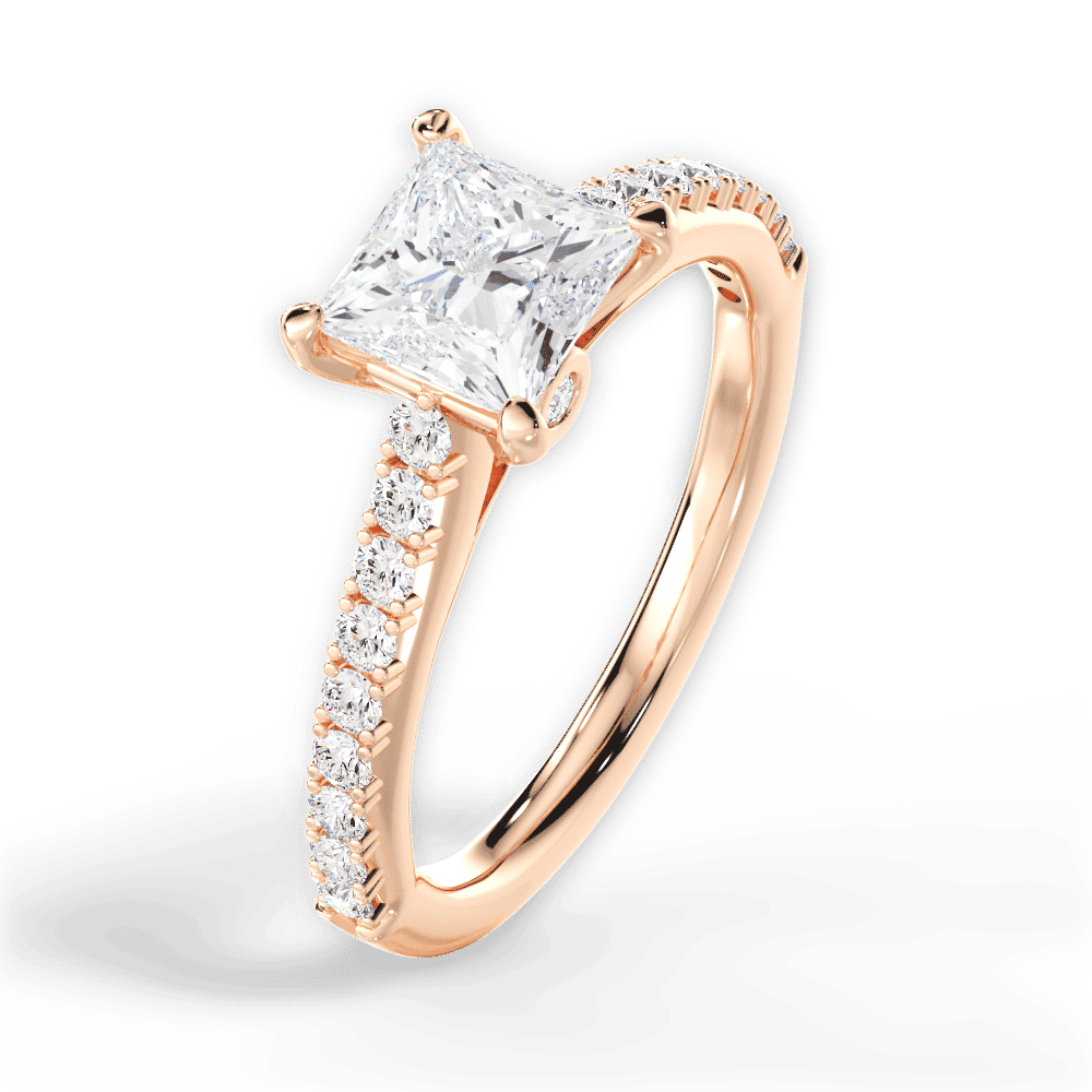 14kt Rose Gold/18kt Rose Gold/princess/side