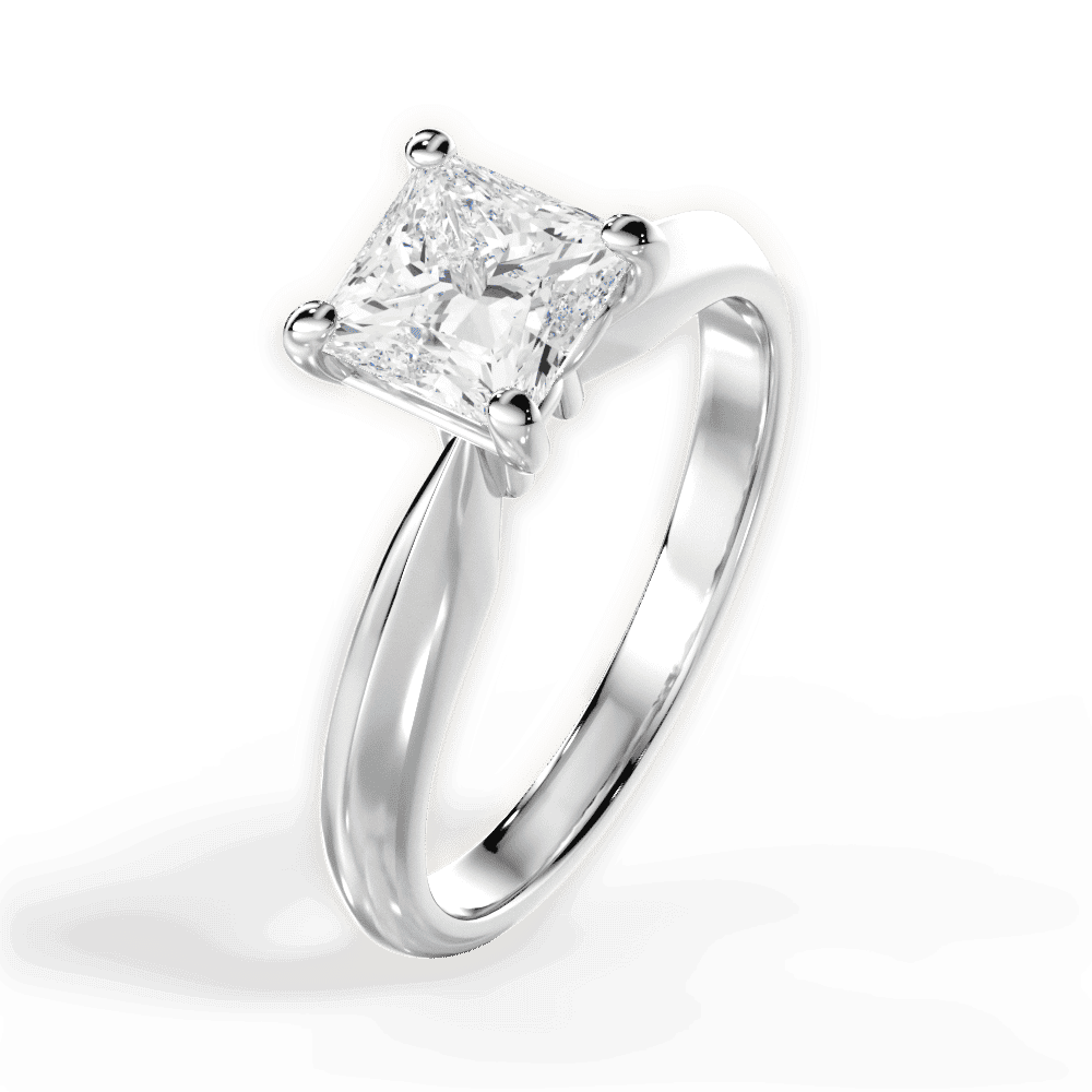 14kt White Gold/18kt White Gold/Platinum/princess/side