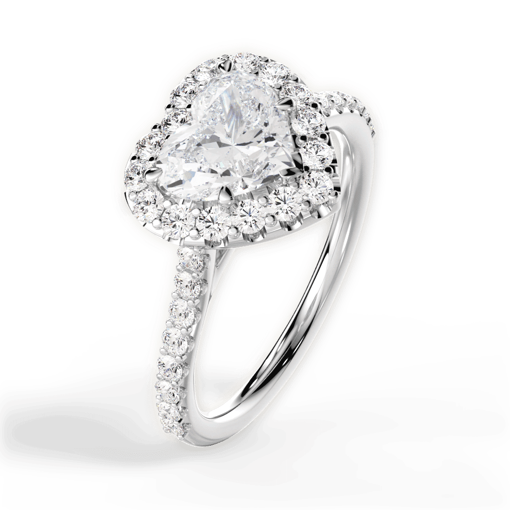 14kt White Gold/18kt White Gold/Platinum/heart/side
