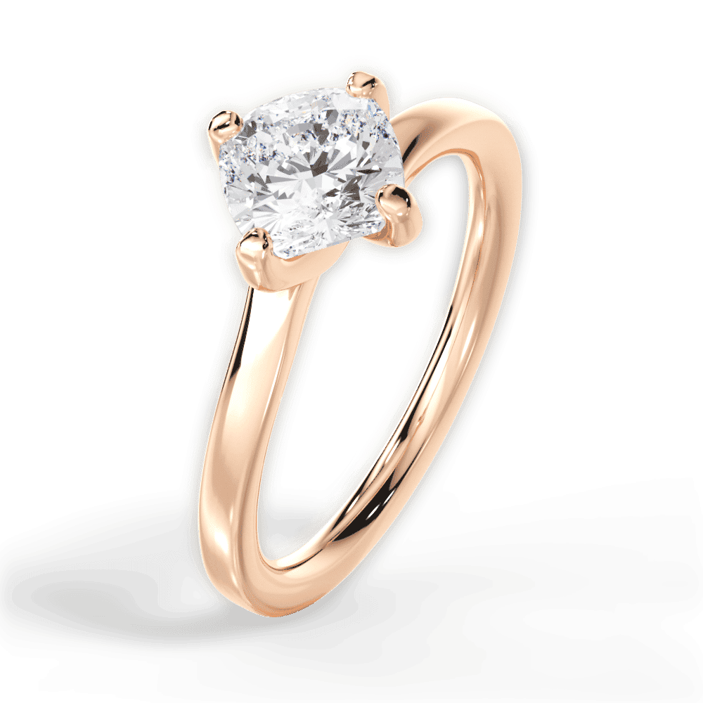 14kt Rose Gold/18kt Rose Gold/cushion/side