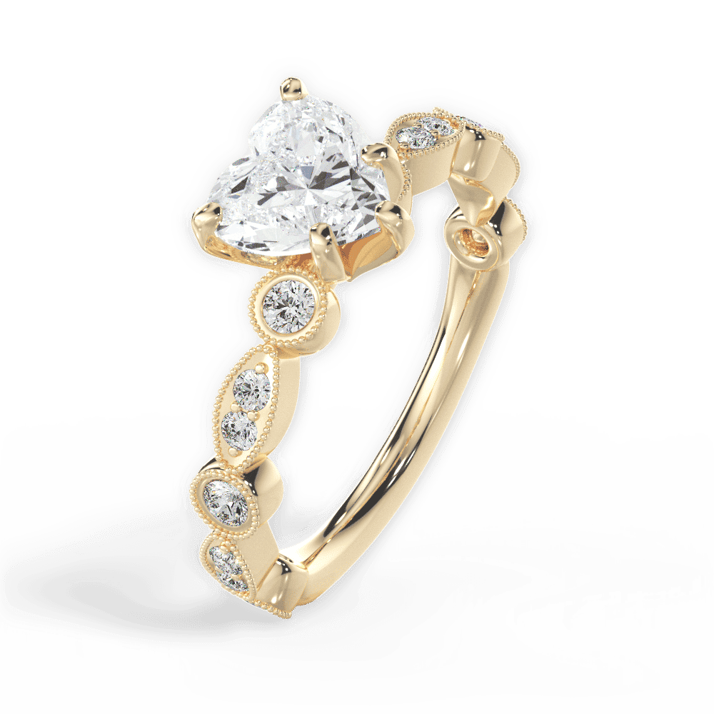 14kt Yellow Gold/18kt Yellow Gold/heart/side