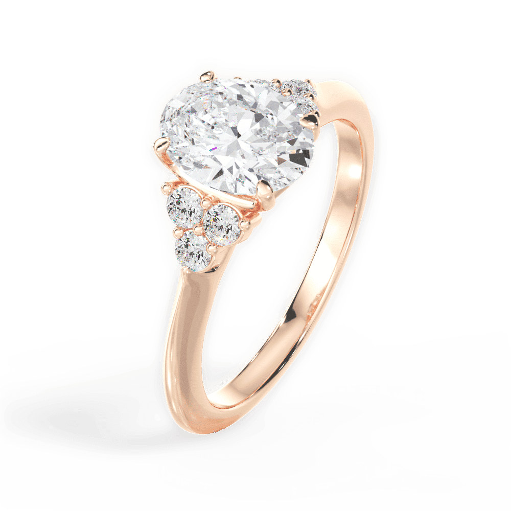 14kt Rose Gold/18kt Rose Gold/oval/side