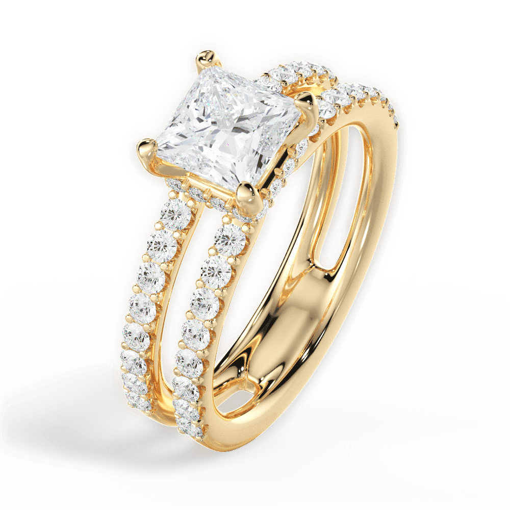 14kt Yellow Gold/18kt Yellow Gold/princess/side