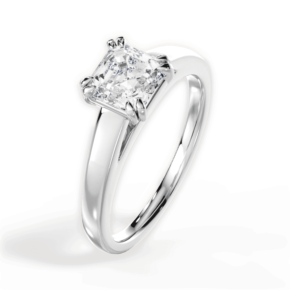 14kt White Gold/18kt White Gold/Platinum/asscher/side