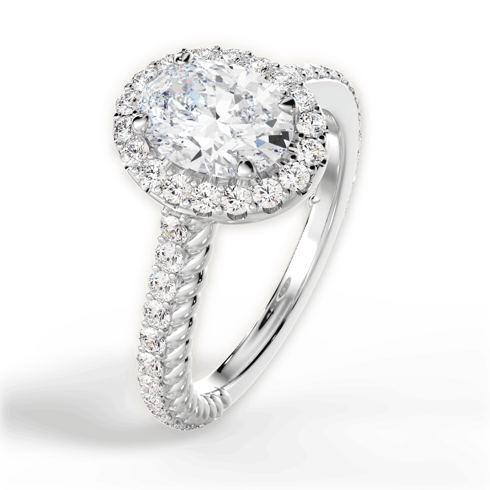 14kt White Gold/18kt White Gold/Platinum/oval/side