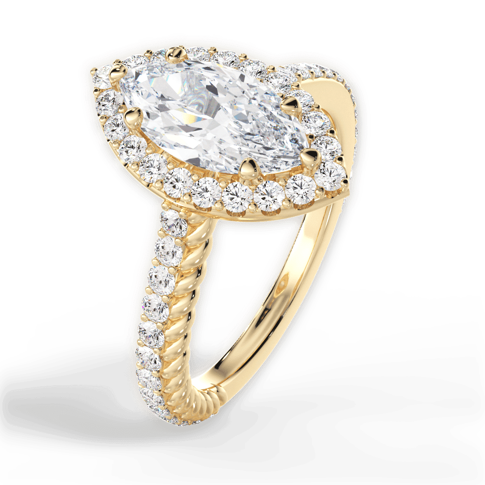 14kt Yellow Gold/18kt Yellow Gold/marquise/side