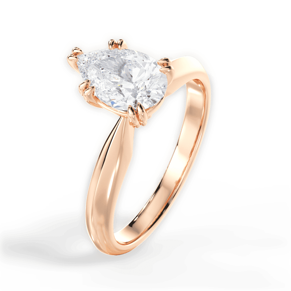14kt Rose Gold/18kt Rose Gold/pear/side