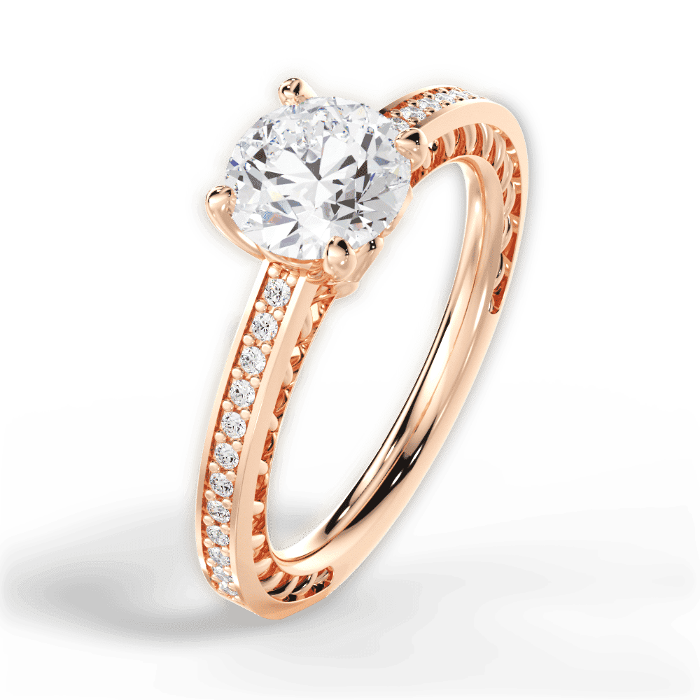 14kt Rose Gold/18kt Rose Gold/round/side