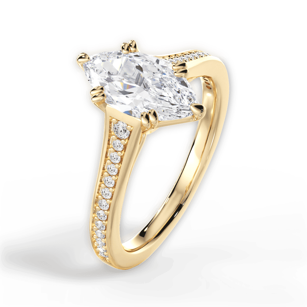 14kt Yellow Gold/18kt Yellow Gold/marquise/side