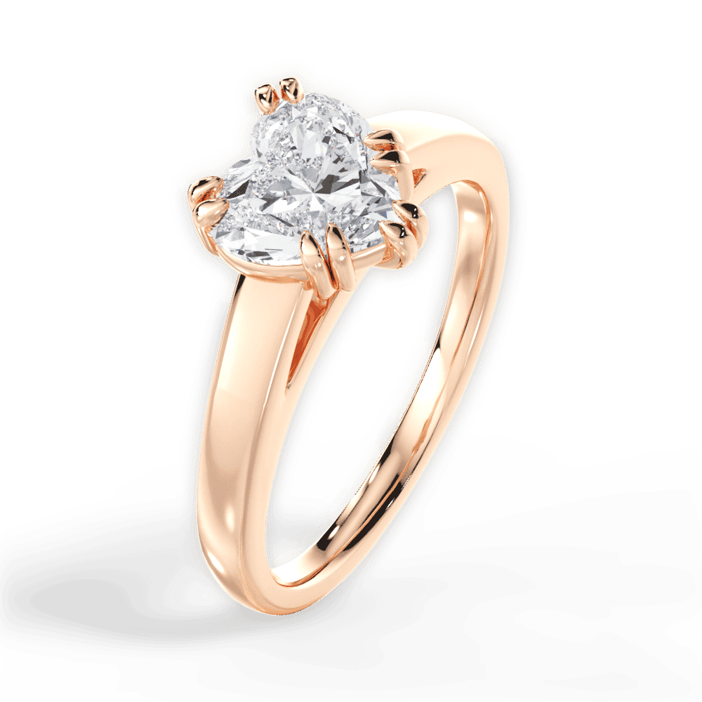 14kt Rose Gold/18kt Rose Gold/heart/side