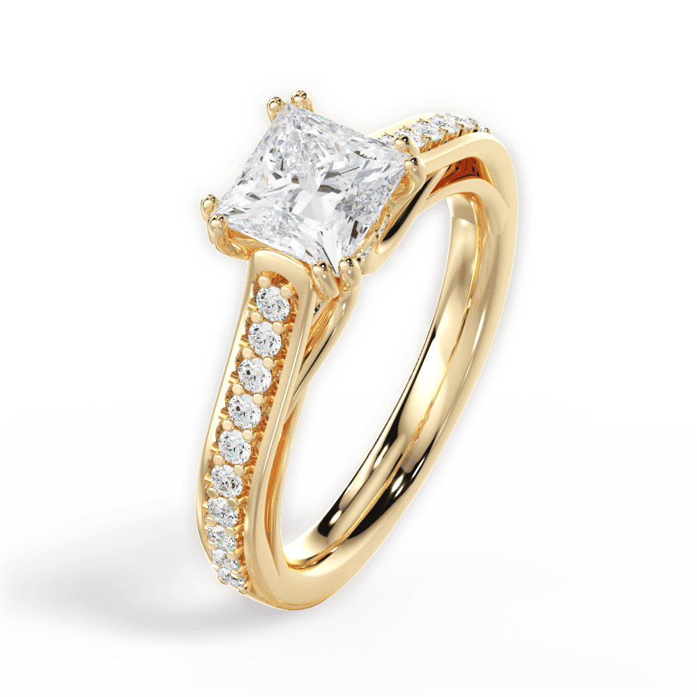 14kt Yellow Gold/18kt Yellow Gold/princess/side