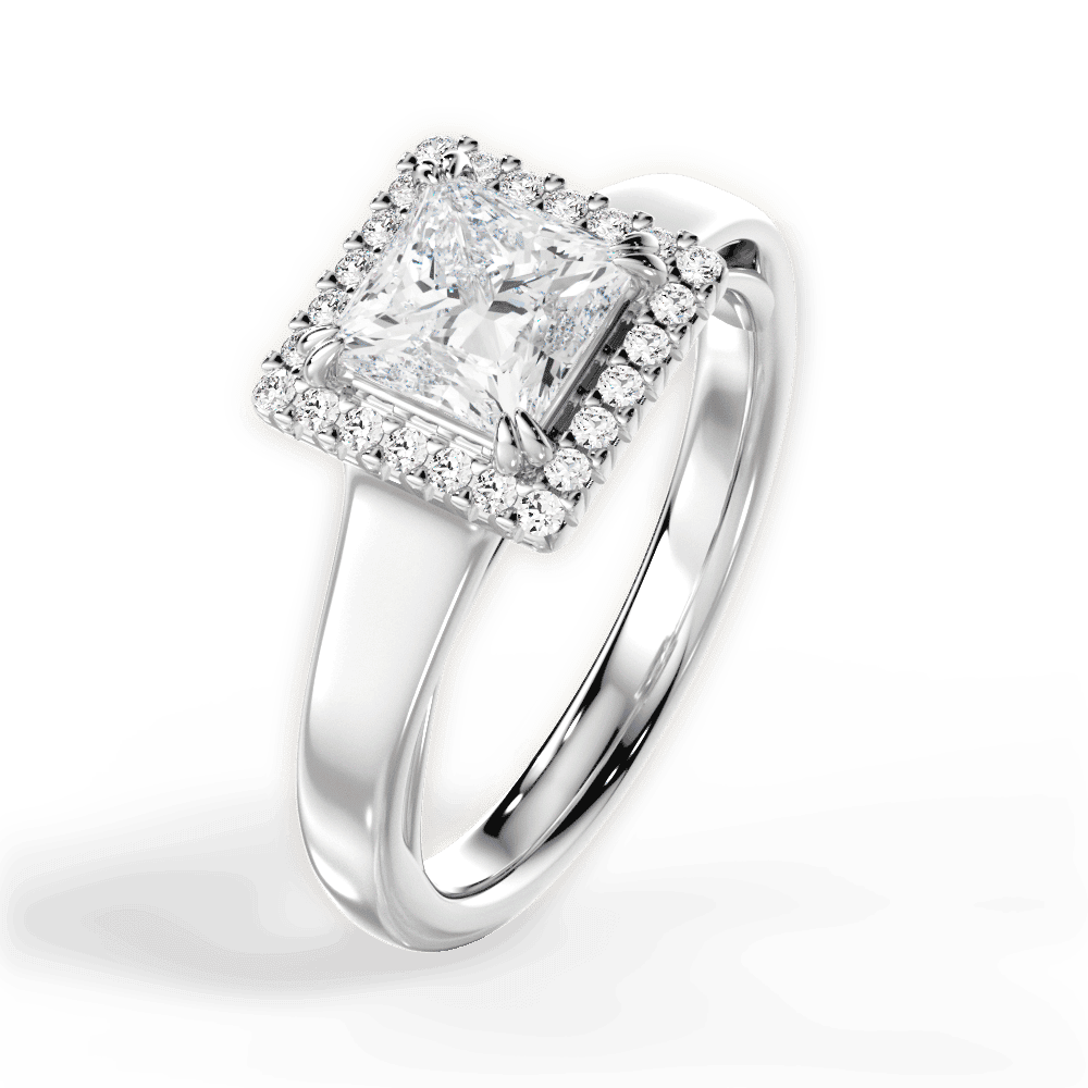 14kt White Gold/18kt White Gold/Platinum/princess/side