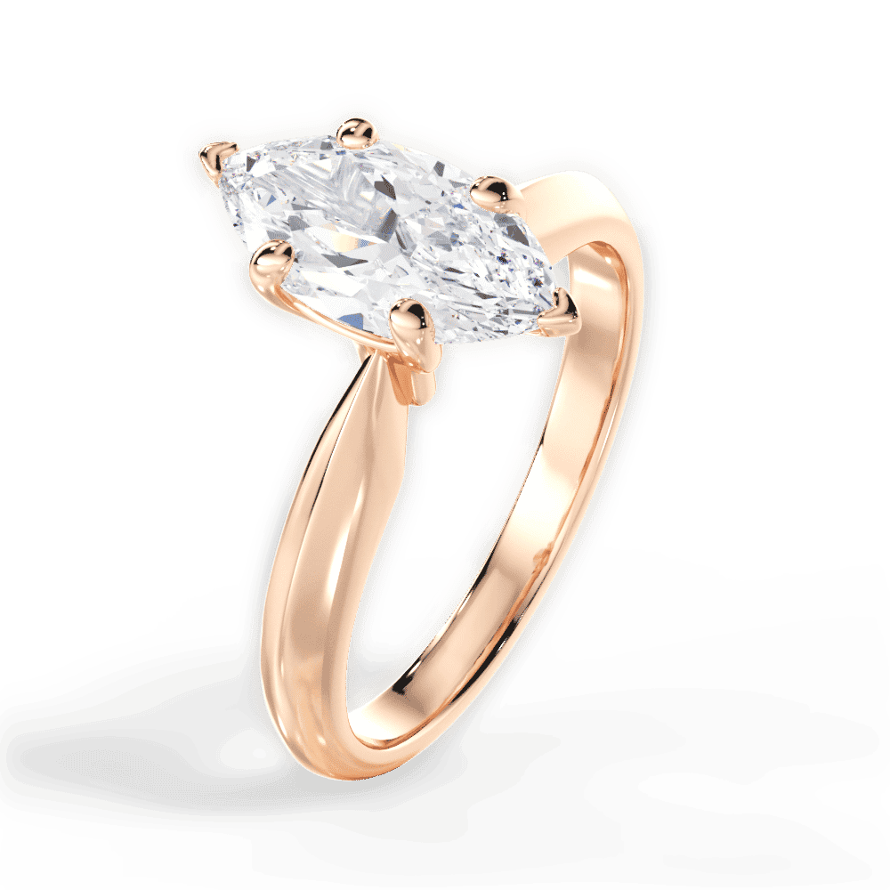14kt Rose Gold/18kt Rose Gold/marquise/side