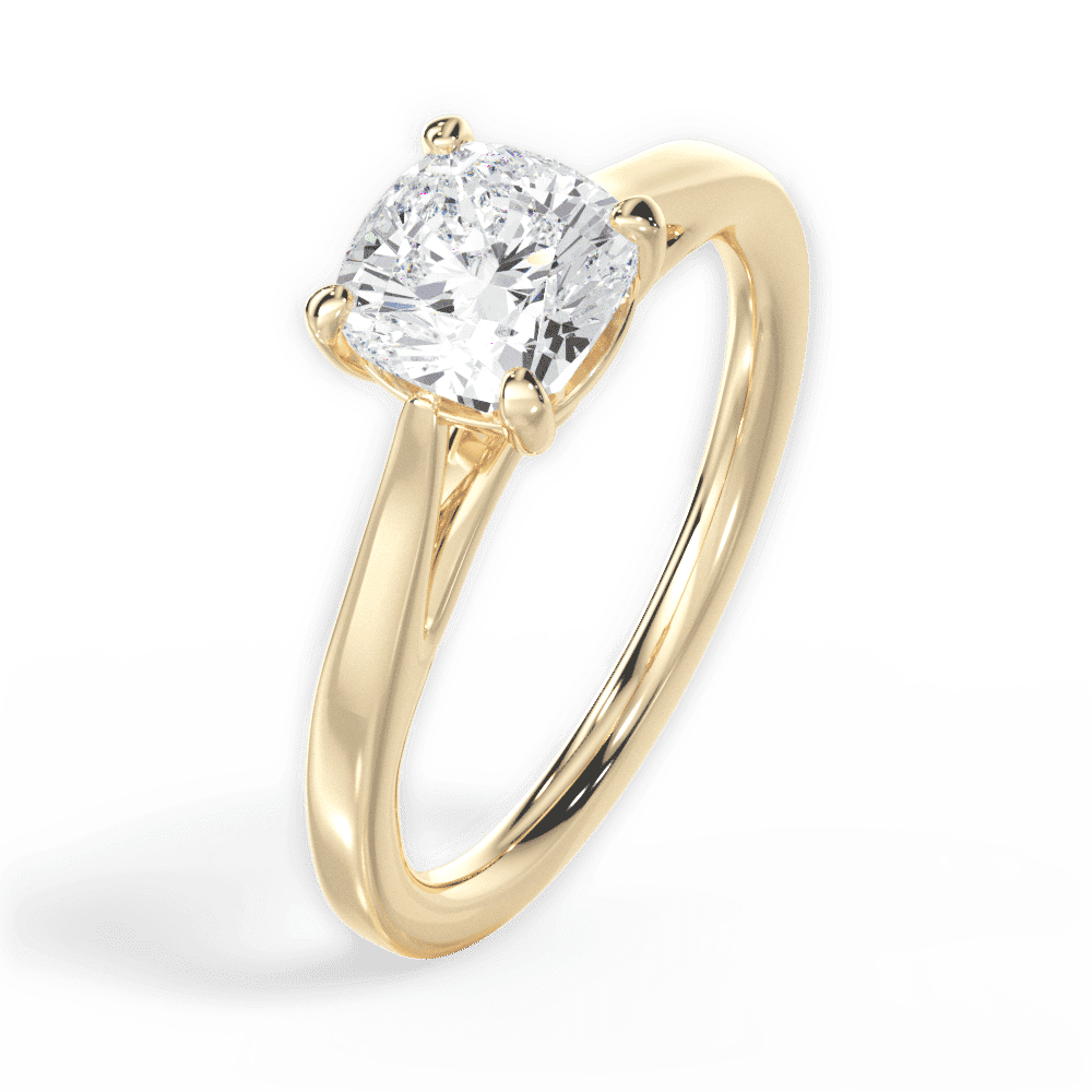 14kt Yellow Gold/18kt Yellow Gold/cushion/side