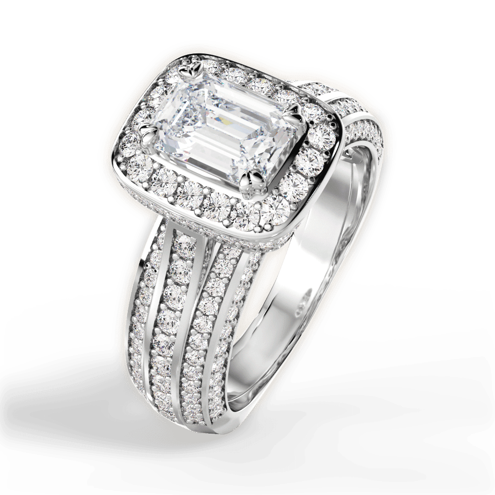 14kt White Gold/18kt White Gold/Platinum/emerald/side