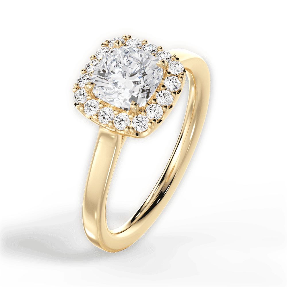 14kt Yellow Gold/18kt Yellow Gold/cushion/side