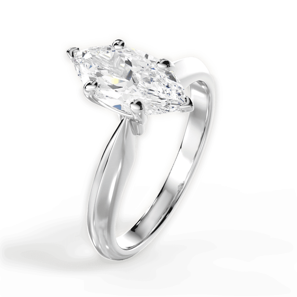 14kt White Gold/18kt White Gold/Platinum/marquise/side