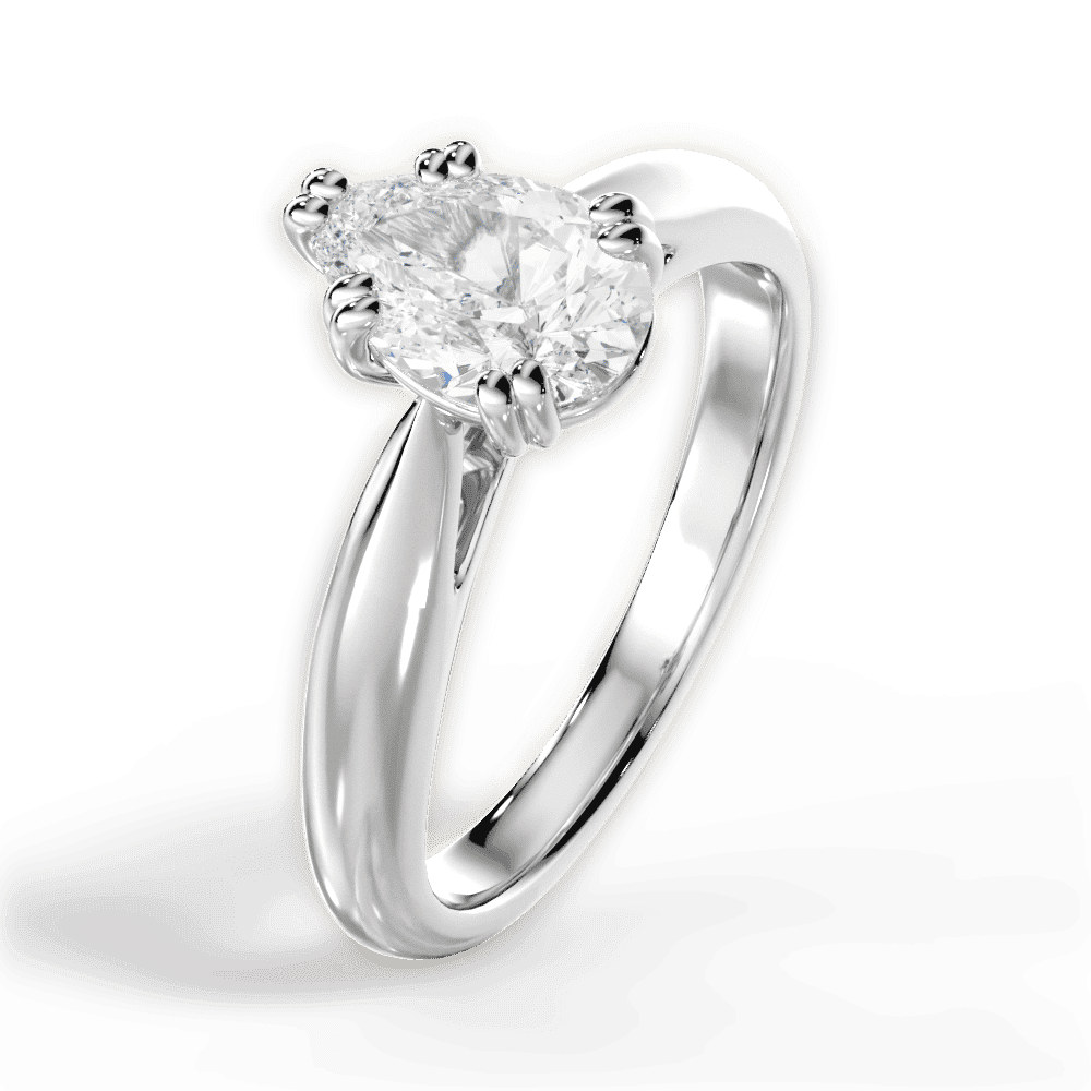 14kt White Gold/18kt White Gold/Platinum/pear/side