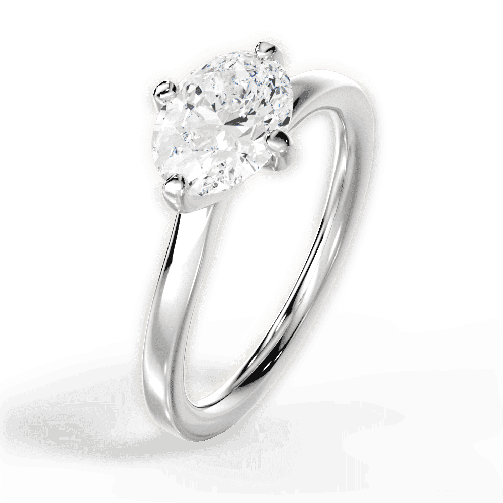 14kt White Gold/18kt White Gold/Platinum/oval/side