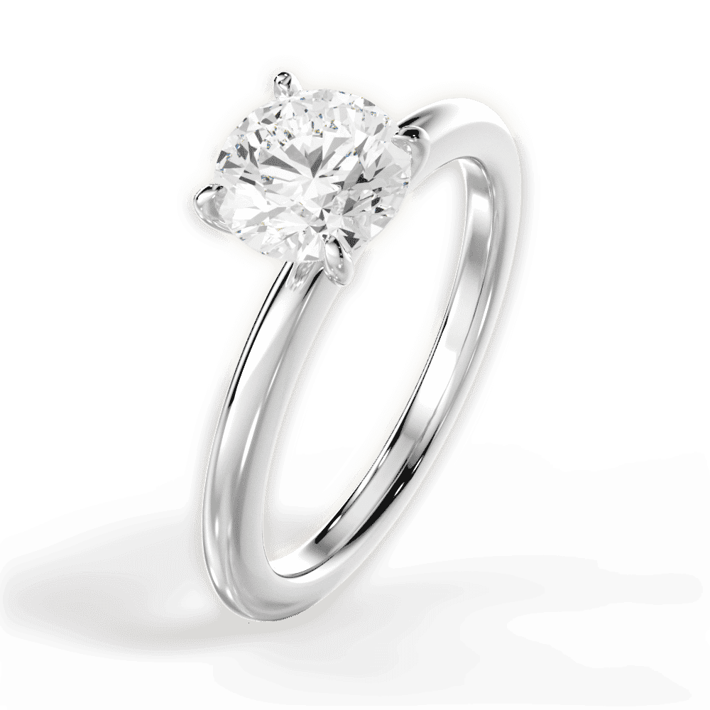14kt White Gold/18kt White Gold/Platinum/round/side