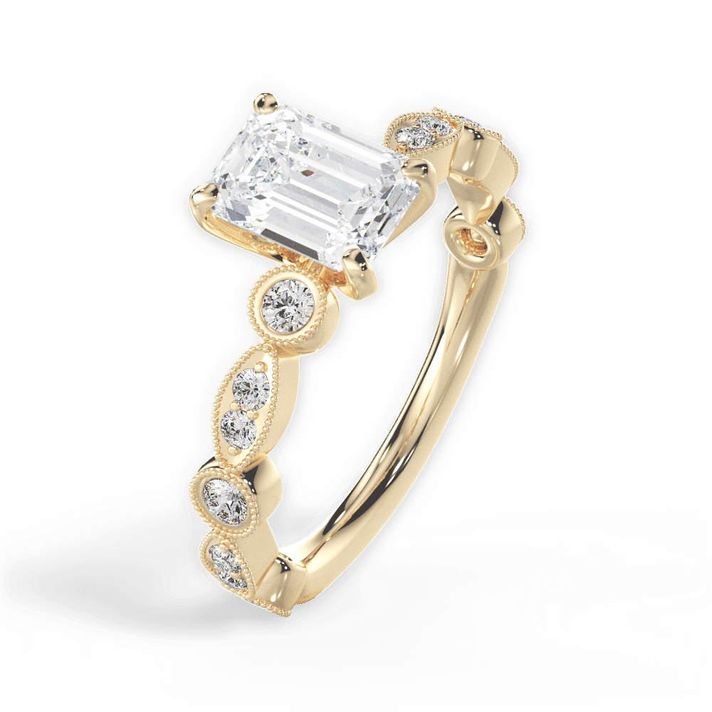 14kt Yellow Gold/18kt Yellow Gold/emerald/side