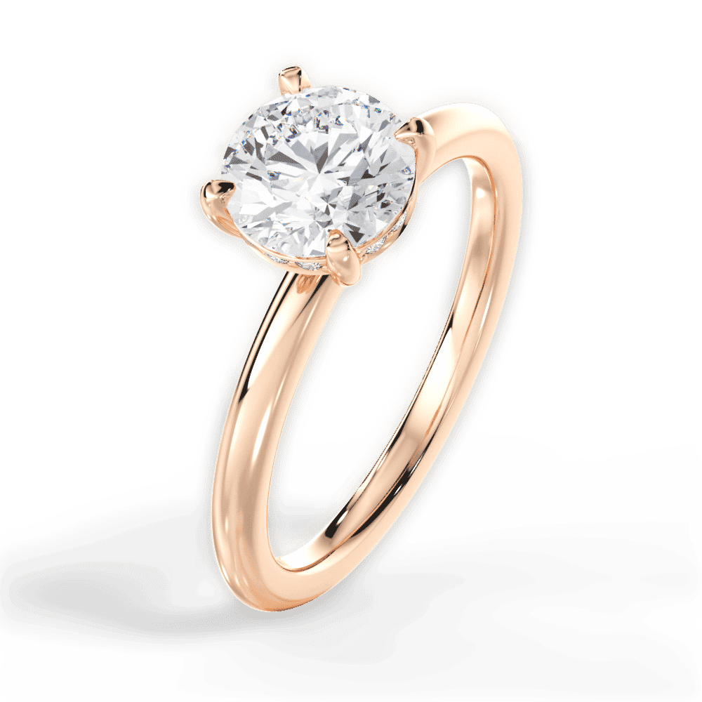 14kt Rose Gold/18kt Rose Gold/round/side
