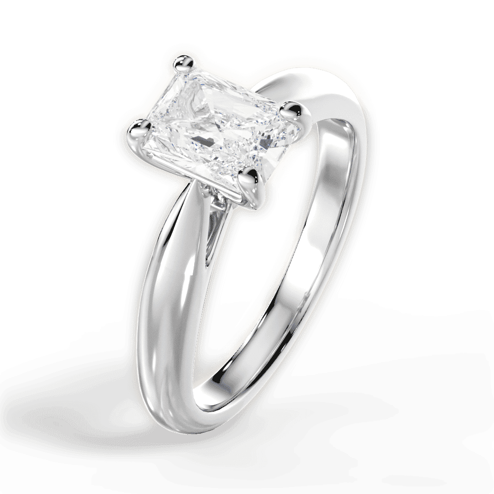 14kt White Gold/18kt White Gold/Platinum/radiant/side