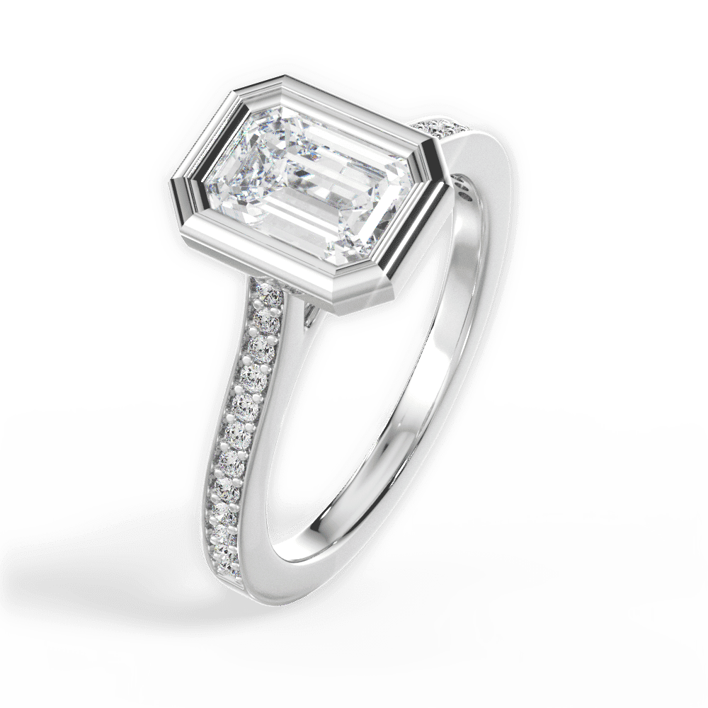 14kt White Gold/18kt White Gold/Platinum/emerald/side