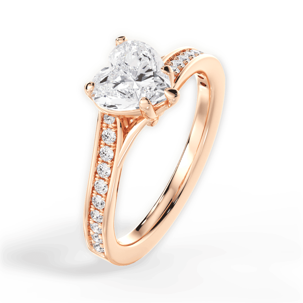 14kt Rose Gold/18kt Rose Gold/heart/side