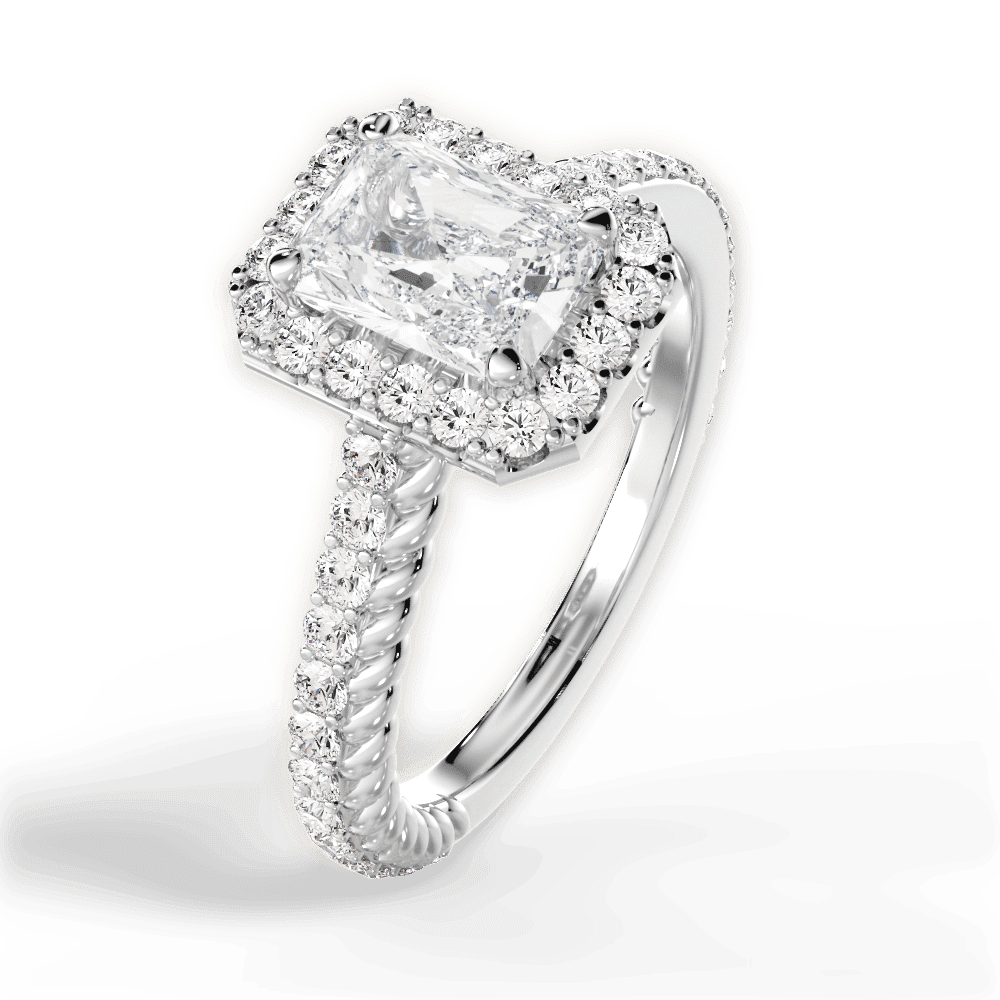 14kt White Gold/18kt White Gold/Platinum/radiant/side