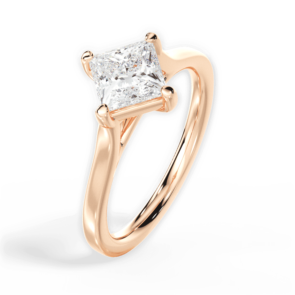 14kt Rose Gold/18kt Rose Gold/princess/side