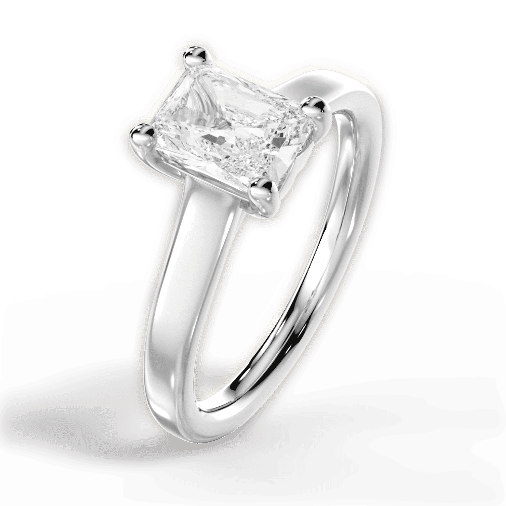 14kt White Gold/18kt White Gold/Platinum/radiant/side