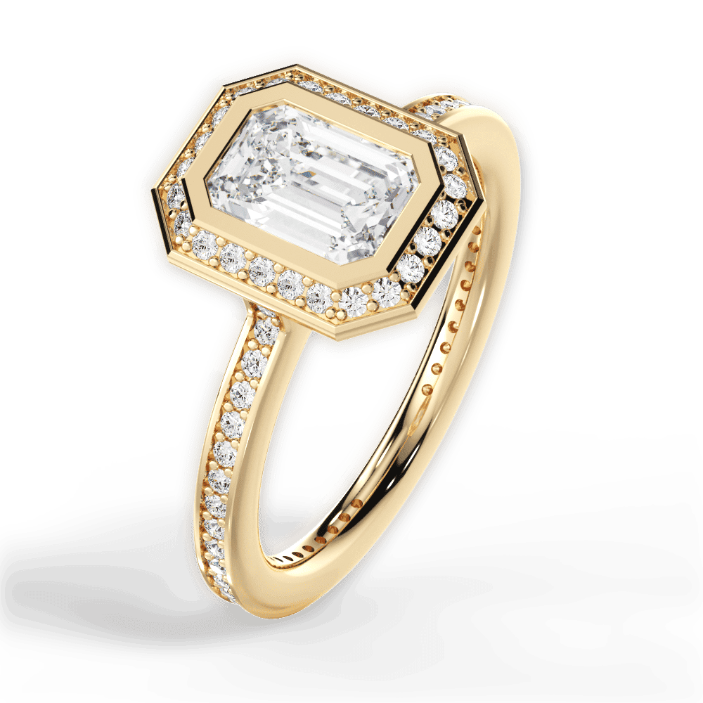 14kt Yellow Gold/18kt Yellow Gold/emerald/side