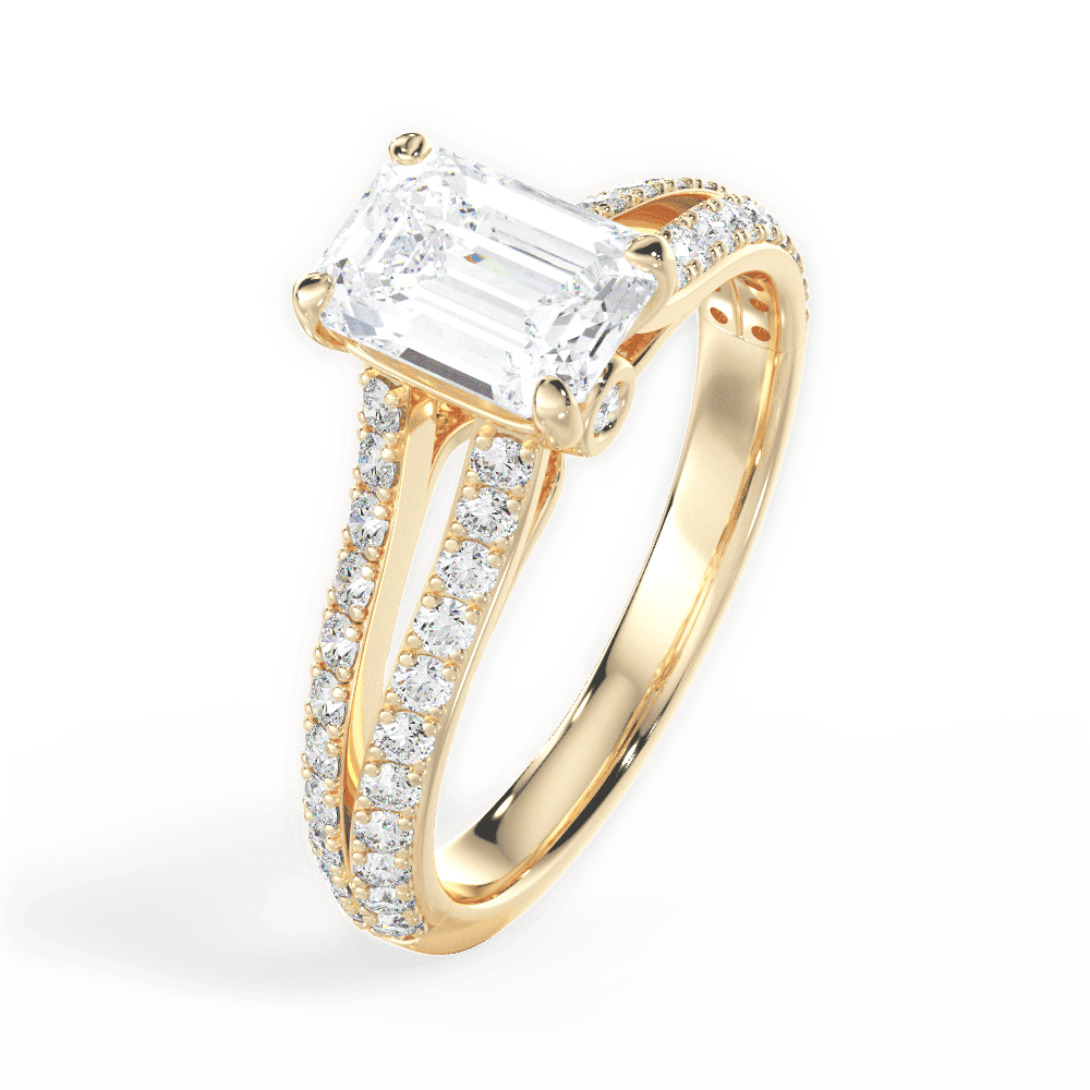 14kt Yellow Gold/18kt Yellow Gold/emerald/side