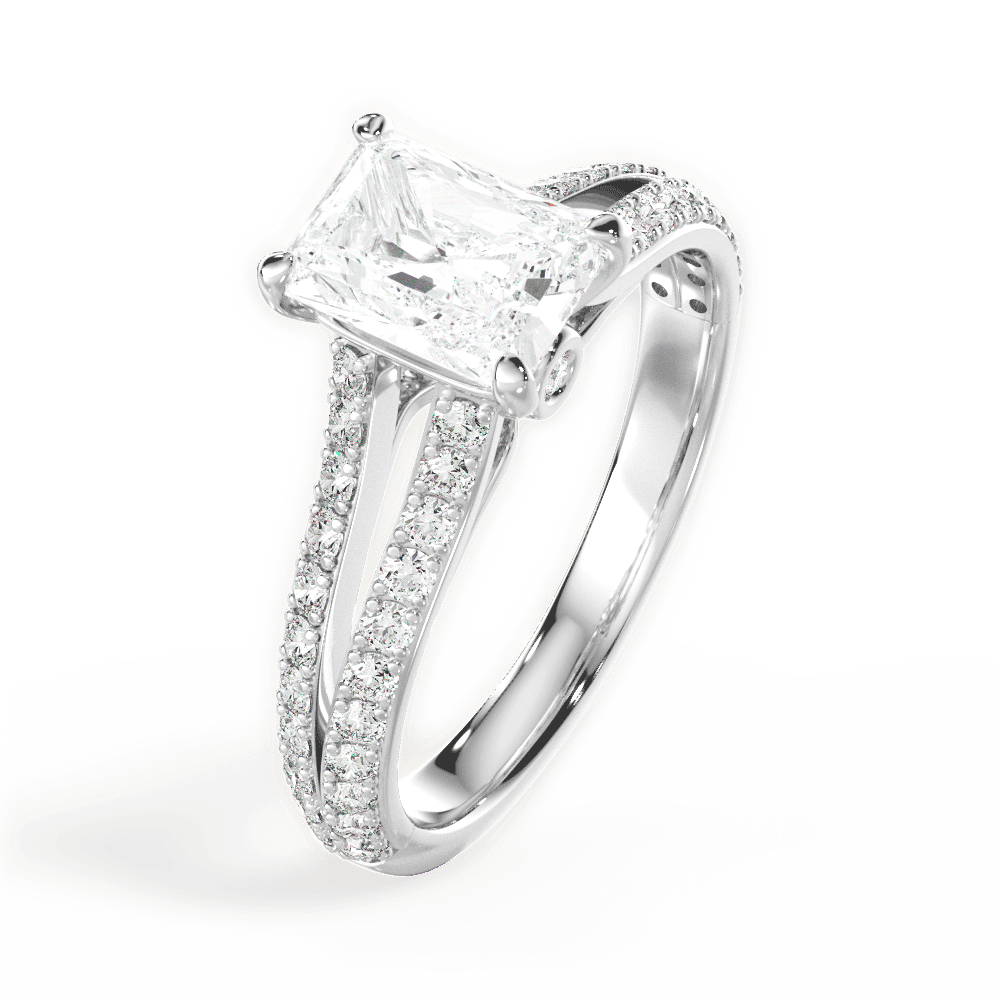 14kt White Gold/18kt White Gold/Platinum/radiant/side