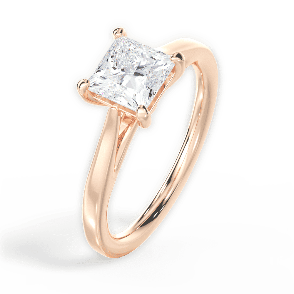 14kt Rose Gold/18kt Rose Gold/princess/side