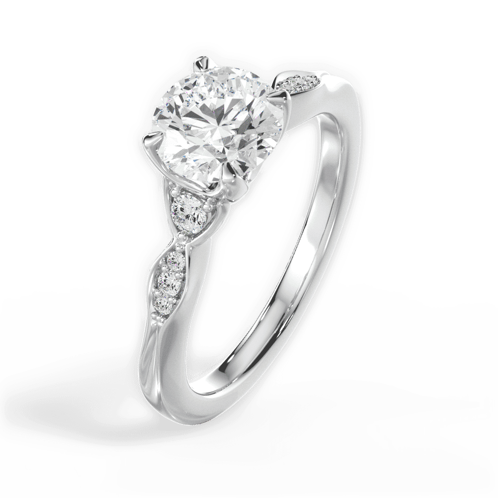 14kt White Gold/18kt White Gold/Platinum/round/side