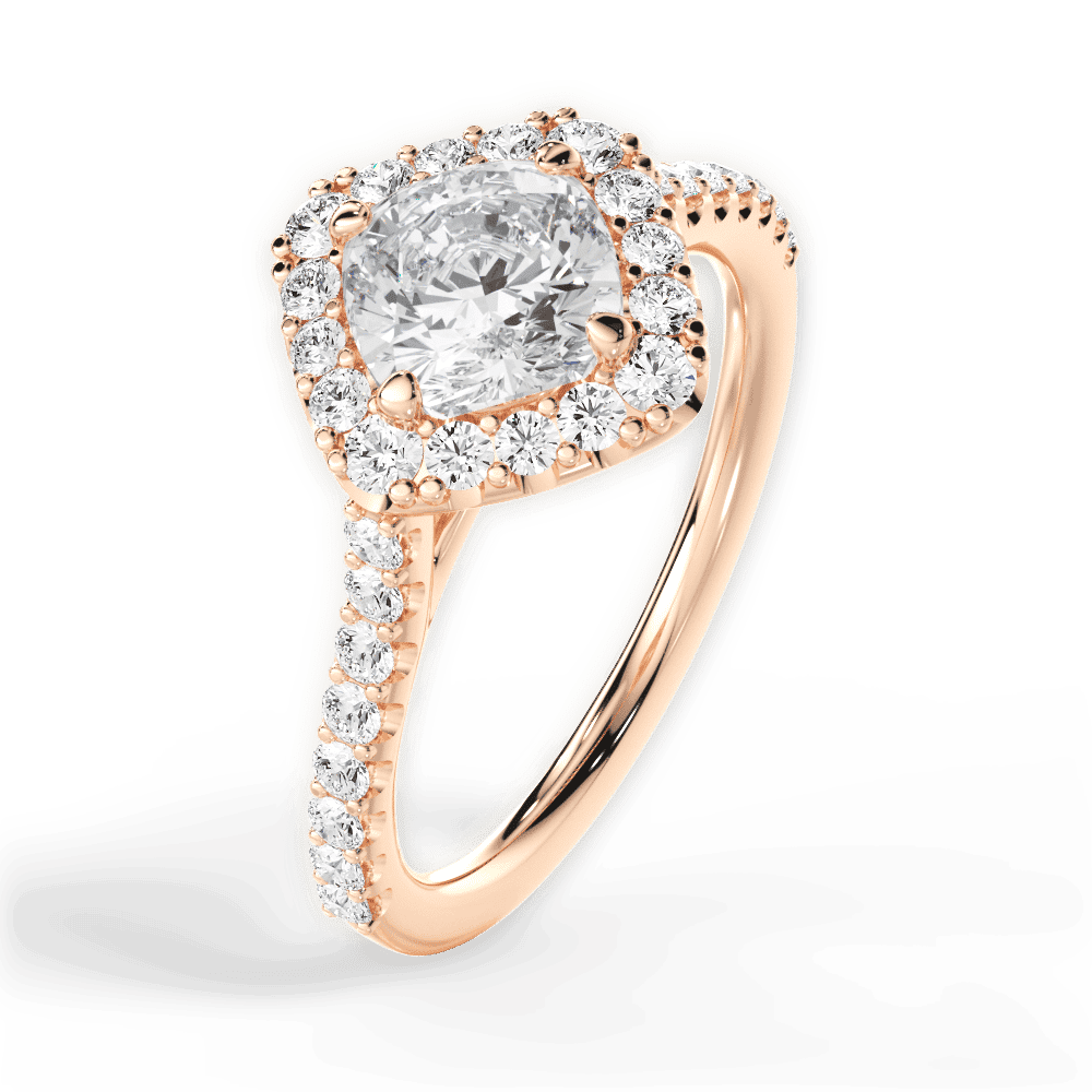 14kt Rose Gold/18kt Rose Gold/cushion/side