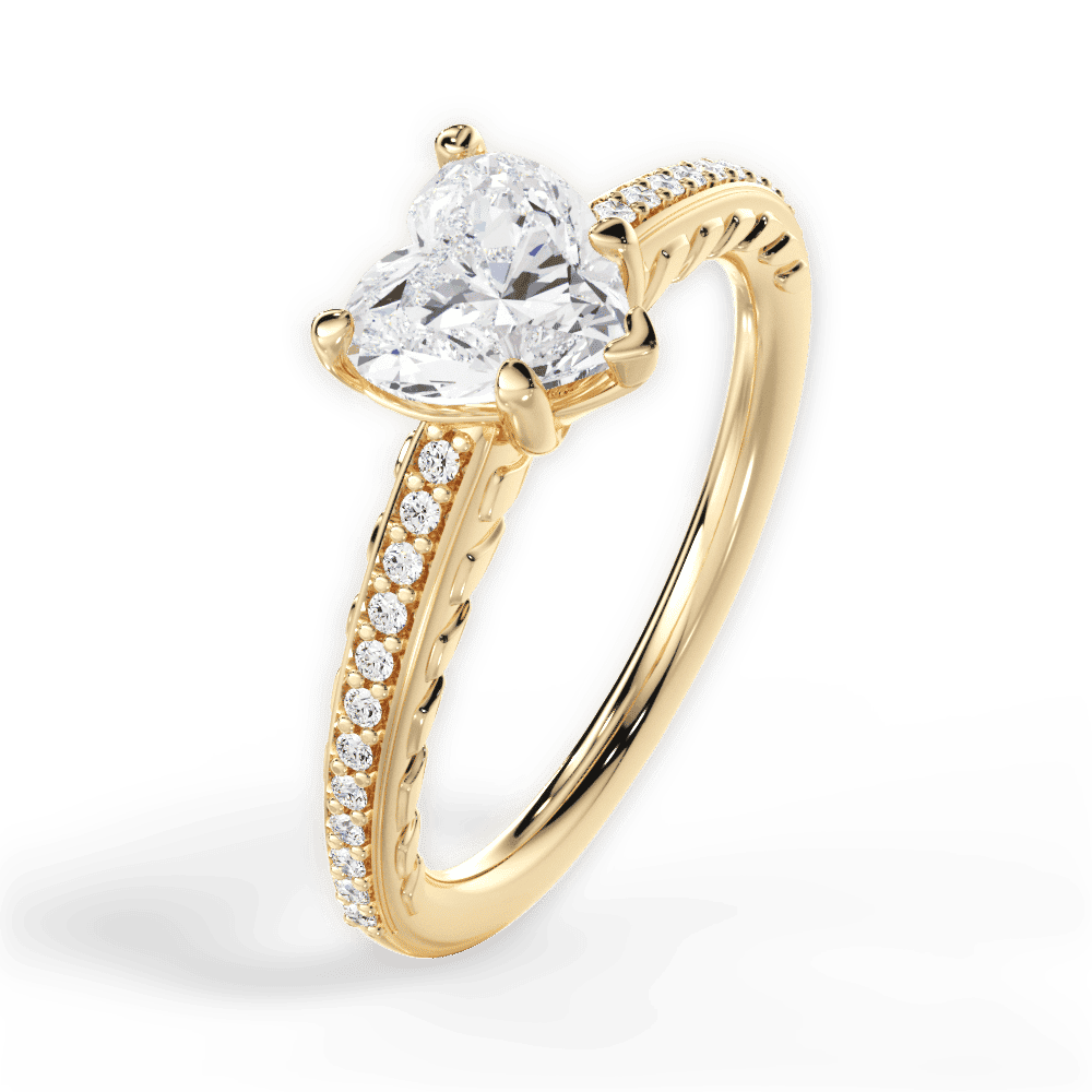 14kt Yellow Gold/18kt Yellow Gold/heart/side