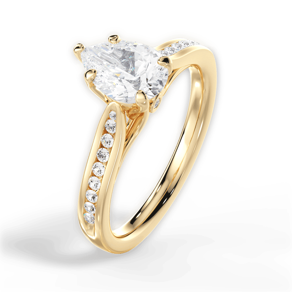 14kt Yellow Gold/18kt Yellow Gold/pear/side