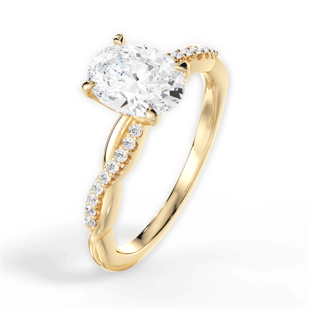 14kt Yellow Gold/18kt Yellow Gold/oval/side