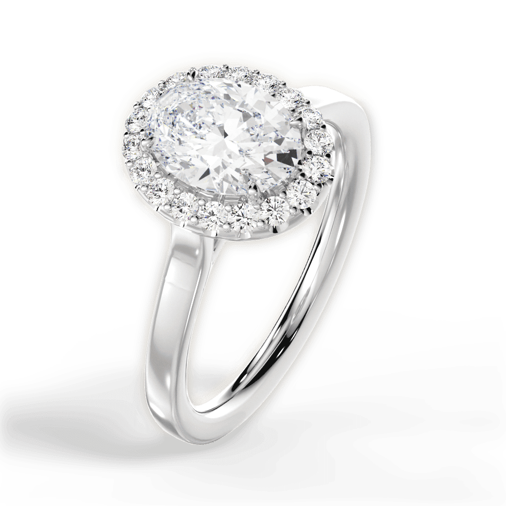 14kt White Gold/18kt White Gold/Platinum/oval/side