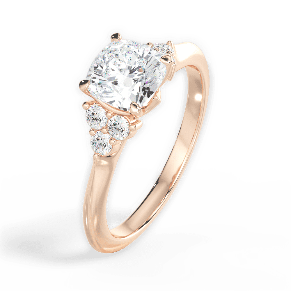 14kt Rose Gold/18kt Rose Gold/cushion/side