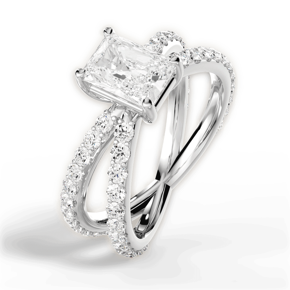 14kt White Gold/18kt White Gold/Platinum/radiant/side