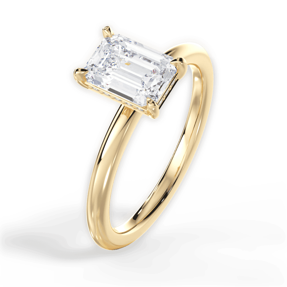 14kt Yellow Gold/18kt Yellow Gold/emerald/side