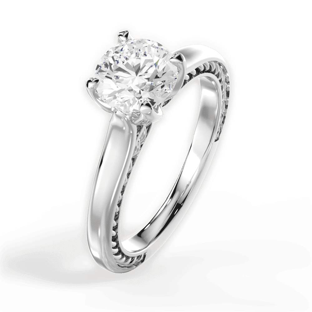 14kt White Gold/18kt White Gold/Platinum/round/side