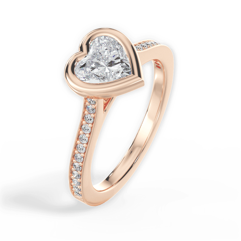 14kt Rose Gold/18kt Rose Gold/heart/side