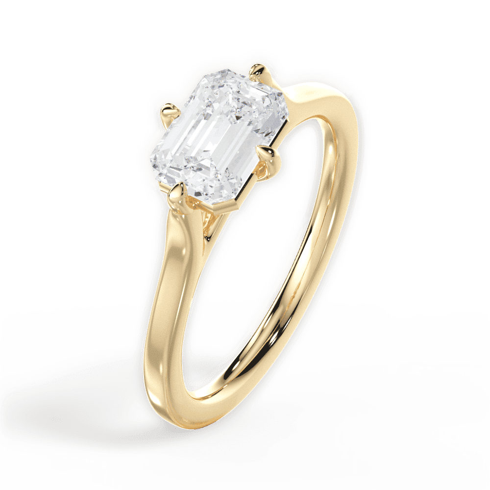 14kt Yellow Gold/18kt Yellow Gold/emerald/side